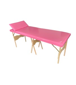 Maca Madeira Fixa Com Cabeceira Reclinável Estofado Rosa MF-05RO - Best Pro